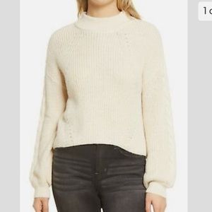 Cable Knit Balloon Sleeve Sz M